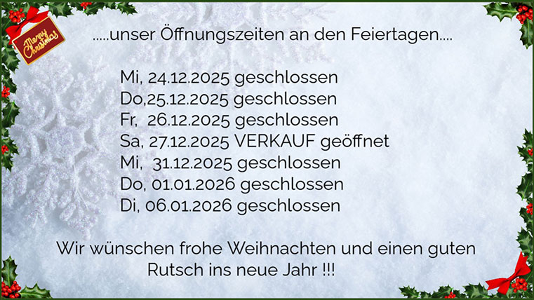 Weihnachtsöffnungszeiten